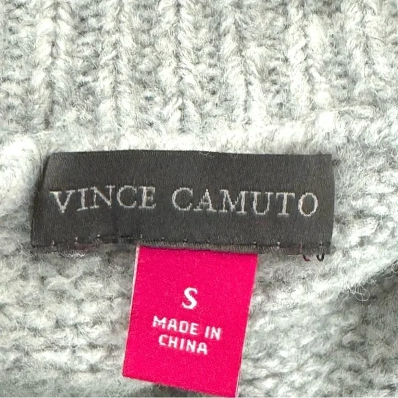 Vince Camuto Turtleneck Sweater Colorblock Stripes Gray Blue Green Cream | Small - Picture 7 of 8